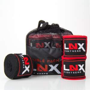 LNX Bandagen/Boxbandagen Doppelpack 2,5m schwarz + rot