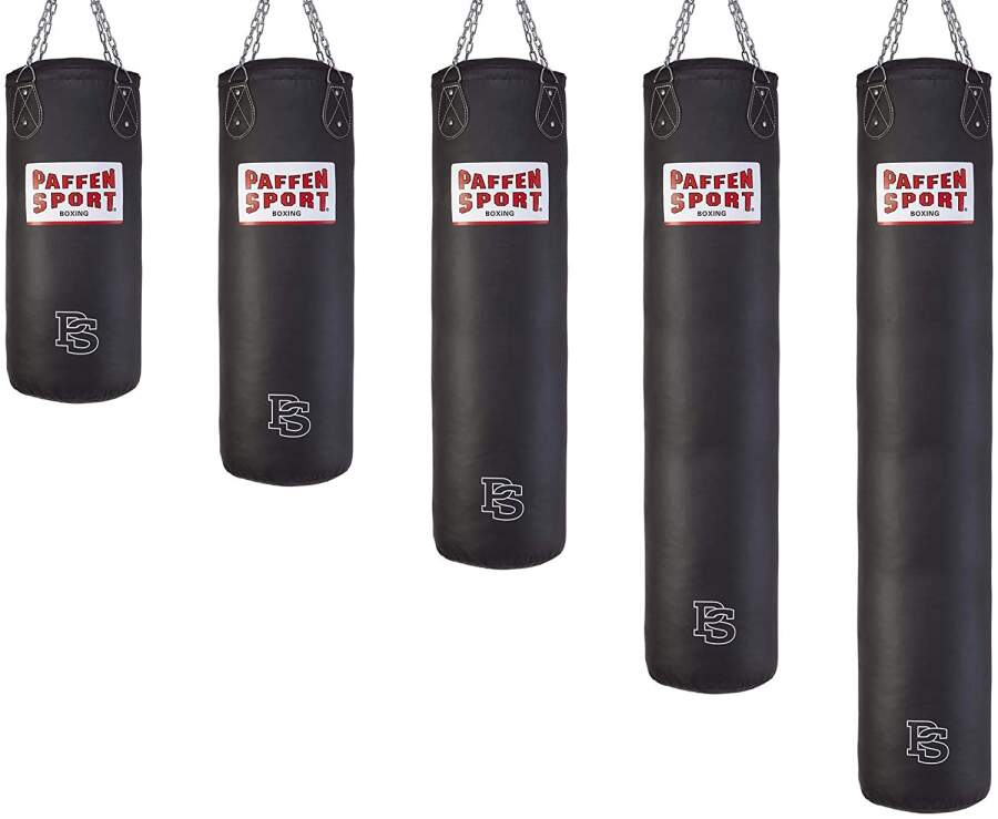 Paffen Sport Boxsack ALLROUND Kunstleder Box- und Kick- GEF&Uuml;LLT schwarz 180cm