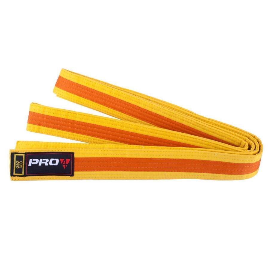 Pro4 Budo G&uuml;rtel Zweifarbig gelb/orange 300cm