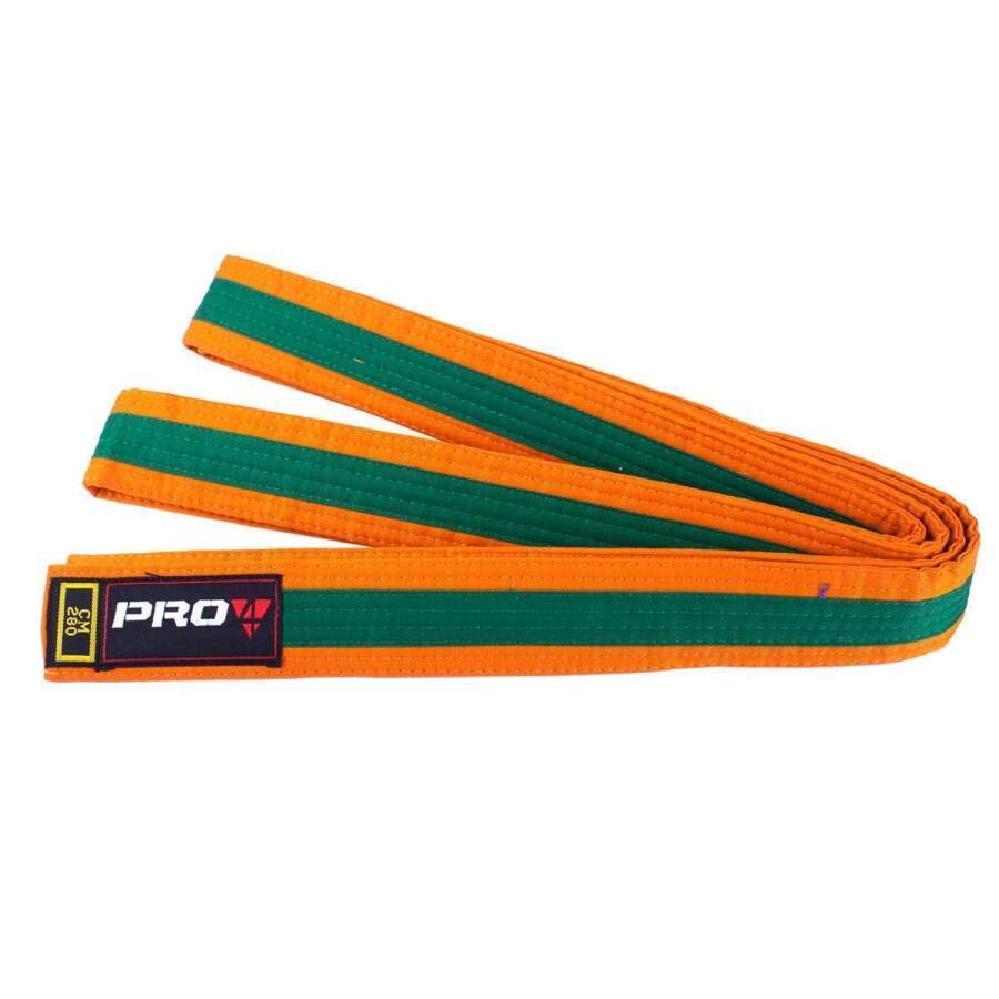 Pro4 Budo G&uuml;rtel Zweifarbig orange/gr&uuml;n 320cm